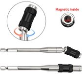 Varilla de extensión de 1/4  , soporte de cambio rápido, guía de accionamiento, punta de taladro de tornillo, anillo magnético hexagonal de 145mm, puntas de destornillador, herramientas manuales de taladro