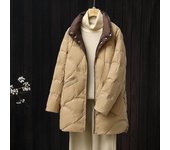Chaqueta de plumón de pato ultraligera y holgada informal de invierno para mujer, chaqueta de plumón ligera para mujer, chaquetas de plumón con cuello alto para mujer XXXXL negro