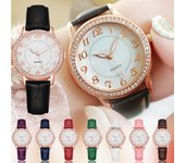 Reloj luminoso con incrustaciones de diamantes Cinturón para mujer Reloj para mujer Reloj de cuarzo Reloj One Size color rosa