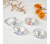 Fluorescent Luminous Skull Ring Glow in Dark Light Finger Ring Coll Glowing Halloween Ring  Hipster blue-Style A