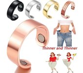 Adelgazamiento Unisex Anillo magnético anti ronquidos Pérdida de peso Quema de grasa Cuidado de la salud A negro