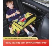 Cojín de seguridad para bebés y bandeja de juguetes para el coche