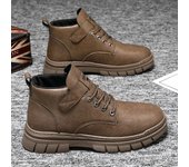 Botas de hombre nuevas, zapatos de seguridad de caña alta para hombre, zapatillas ligeras con punta de acero, botas de trabajo impermeables para hombre, botas de motocicleta para hombre 39