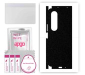 apgo Protective Skin Sticker for the back+sides compatible with Samsung Galaxy Z Fold4, Full Wrap Film, Foil, Vinyl - Pattern Matte Black
