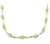 Les Trésors De Lily [M8889] - Collier Plaqué Or  'Scarlett' vert doré ( oeil de chat) - 6 mm oro