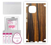 apgo Protective Skin Sticker for the back+sides compatible with Xiaomi Mi 11 Lite, Full Wrap Film, Foil, Vinyl - Pattern Tigerwood