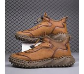 Zapatos casuales hechos a mano de cuero para hombre, botines casuales para hombre, moda de otoño e invierno 2024, zapatos casuales para exteriores, botas para hombre 44 negro
