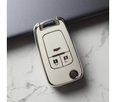 Soporte Fob de carcasa de TPU para Buick Chevrolet Cruze Aveo Trax Opel Astra Corsa Meriva Zafira Antara J funda de llave de control remoto para coche 3 button key cover blanco