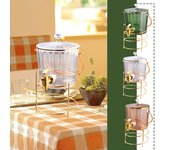 Cubo de hielo, hervidor frío con grifo, cubo para bebidas frías, hervidor frío para el hogar, barril de vino helado con marco de hierro One Size verde