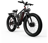Bicicleta eléctrica DUOTTS S26 con neumáticos de 26 x 4 pulgadas, motor de 750 W x 2, velocidad máxima de 50 km/h, batería Samsung de 48 V y 20 Ah negro