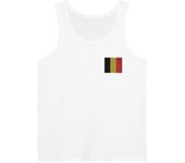 Débardeur - Belgique - Broderie Blanc - 100% Coton - Coupe Ajustée - Mixte