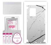 apgo Protective Skin Sticker for the back+sides compatible with Realme 9 Pro Plus, Full Wrap Film, Foil, Vinyl - Pattern White Marble