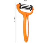 Práctico aparato para melón, herramienta para cortar verduras, frutas, patatas, zanahorias, pelador, rallador, cortador de cocina giratorio multifuncional de 360 ​​grados verde