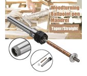 Torno superior con centro giratorio para madera, bolígrafo, mandril, vástago recto, accesorios para torno de carpintería