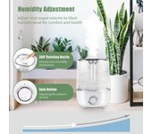 Humidificadores de 4L para dormitorio, humidificadores de aire ultrasónicos, difusor de aroma con boquilla de manguera adicional Ultra UK Plug blanco