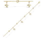 Les Trésors De Lily [Q7617] - Pulsera chapada en oro 'Boho' oro blanco (estrella polar) - estrella 8x8 mm blanco