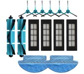 Paño de mopa, almohadilla de trapo, cepillo principal, cepillos laterales, filtro HEPA para Cecotec Conga 3090, filtro de cepillo, accesorios de repuesto al vacío azul