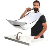 Delantal de barba con ventosas para hombre capa de afeitar blanca