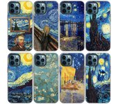 Funda de teléfono con diseño de cielo estrellado de Van Gogh para Apple iPhone 14, 13, 12, Mini, 11 Pro Max, 7, 8, XR, X, XS, 7, 8 Plus, SE 2020, 2022, color negro iPhone 14