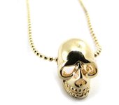 Les Trésors De Lily [J5239] - Collier Plaqué-Or 'Tête de Mort' doré oro