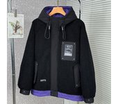 Abrigo polar de talla grande 4XL-10XL para hombre, ropa de abrigo de invierno de gran tamaño, chaqueta informal holgada, gruesa y cálida con capucha 4XL negro