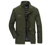 Chaquetas de hombre de nuevo estilo para otoño e invierno, abrigos casuales para hombre, cortavientos lavado de algodón puro M