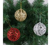 Bola de Navidad de 6 cm para árbol de Navidad, adorno colgante para fiesta en el hogar oro
