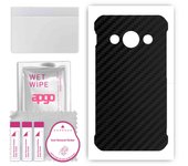 apgo Protective Skin Sticker for the back compatible with Samsung Galaxy Xcover 3 G389F, Wrap Film, Foil, Vinyl - Pattern Carbon Black