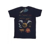 Harry Potter Girls All I Want For Christmas Cotton T-Shirt 9-11 Years azul marino