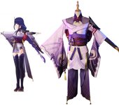 Disfraz de Baal, disfraz de Raiden Shogun Hanfu, disfraz de Halloween L-(Costume+Wig) como se muestra de