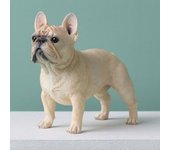 Estatua de Bulldog pintada a mano, fiesta vívida, detalles del hogar, decoración de Bulldog de PVC, estatua de estatuilla de pie para cachorro amarillo