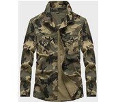 Camisa de trabajo de camuflaje de otoño para hombre - Chaqueta holgada para exteriores A823 XXL gris oscuro