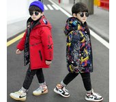 Chaqueta acolchada de algodón de doble cara para niño Chaqueta acolchada de algodón de estilo extranjero para niño de mediana edad de invierno Gafas para niño pequeño Ropa de algodón 110 negro