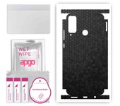 apgo Protective Skin Sticker for the back+sides compatible with Honor Play 4T, Full Wrap Film, Foil, Vinyl - Pattern Black Honeycomb