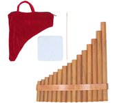 Flauta de pan profesional musical, 15 tubos, llave G, instrumento musical, flauta de pan, mano derecha