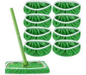 Paño de mopa plano con banda elástica gruesa, forro polar de Coral/microfibra/chenilla, repuesto de fregona giratoria, almohadilla de limpieza para Baño 25.4x11.5cm