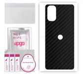 apgo Protective Skin Sticker for the back compatible with Motorola Moto G22, Wrap Film, Foil, Vinyl - Pattern Carbon Black