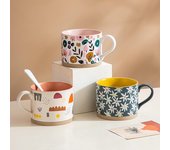 Taza de cerámica Vintage, taza de café, té de la leche, taza para desayuno, taza con marca, taza de agua, suministros para el hogar, regalos No.1