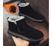 Zapatos de algodón para la nieve para hombre, botas de trabajo de estilo británico gruesas, cálidas y cómodas para invierno, zapatos casuales de tendencia para exteriores, zapatos de viaje 2024 39 caqui