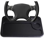 Bandeja de escritorio para volante de coche, soporte portátil para ordenador portátil, 2 en 1, para mesa de volante, portavasos y interior de coche. de rosa caliente