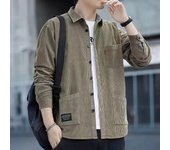 Camisa de pana de manga larga para hombre, chaqueta de trabajo de algodón puro, ropa informal fresca para hombre de negocios M