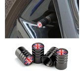 4 unids/set bandera del Reino Unido bicicleta Moto neumáticos de coche tapa de válvula de rueda cubierta de estilo de coche para Mini Cooper Countryman Clubman R55 R56 R60 F55 F60 negro