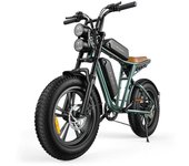 Engwe Bicicleta eléctrica todoterreno M20 de 20 pulgadas con neumáticos anchos, motor de 750 W, batería dual de 48 V y 26 Ah verde