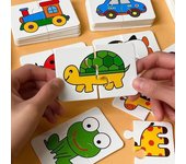 Juguetes rompecabezas para bebés para niños, animales, camión de frutas, juegos a juego con tarjetas gráficas, juguetes Montessori para niños de 1, 2 y 3 años albaricoque