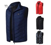 Chaleco térmico de invierno para hombre, chaleco inteligente con temperatura constante y seguro por USB XXL azul marino