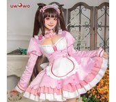 Uwowo juego Vol.4 disfraz de mucama de Chocolate disfraz especial de Cosplay lindo vestido azul ropa de niña 3XL color rosa