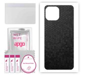 apgo Protective Skin Sticker for the back compatible with Xiaomi 11 Lite 5G NE, Wrap Film, Foil, Vinyl - Pattern Black Honeycomb