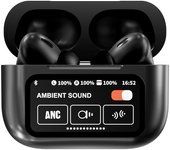 Yurkem Pantalla táctil ANC Auriculares internos inalámbricos Bluetooth 5.3 Batería de larga duración TWS Auriculares con cancelación de ruido para teléfonos IOS Android blanco