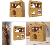 Rascador para gatos, casa colgante con forma de bola, juguete para garras, casa de cartón corrugado para animales pequeños, juguete para mascotas, decoración del hogar, gatos de interior