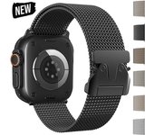 Correa de titanio para Apple Watch Band 46mm 49mm 45mm 42mm iWatch 44mm 41mm 40mm 38mm Loop Correa Pulsera Serie Ultra 10 9 8 7 6 5 SE 4 For iwatch S10 42mm negro